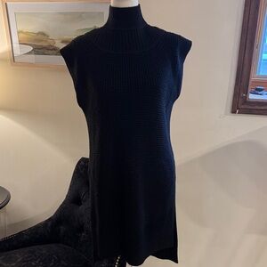 Club Monaco Black Sleeveless Turtleneck Midi Dress